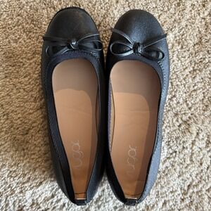 Sugar Black Gigi Dress Shoes Delicate Bow Slip On Flats Girls Size 4M